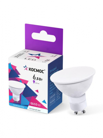 Лампа светодиодная 6.5Вт 6500К GU10 220В Космос LkecLED6.5wGU10C65 Лампа светодиодная 6.5Вт 6500К GU10 220В Космос LkecLED6.5wGU10C65