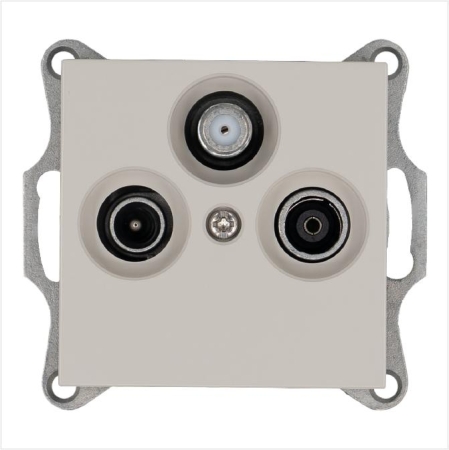 Розетка телевизионная оконечная TV + FM + SAT 3-м Ф9.5мм механизм тауп Jasmart G6206T Розетка телевизионная оконечная TV + FM + SAT 3-м Ф9.5мм механизм тауп Jasmart G6206T