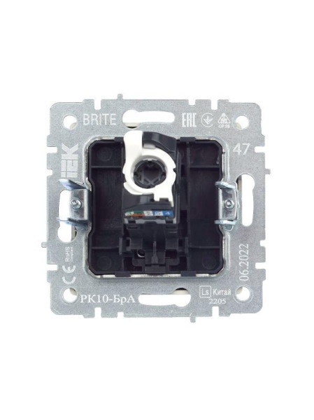 Розетка компьютерная СП RJ45 кат.5E BRITE РК10-БрА механизм алюм. IEK BR-K10-1-K47 Розетка компьютерная СП RJ45 кат.5E BRITE РК10-БрА механизм алюм. IEK BR-K10-1-K47