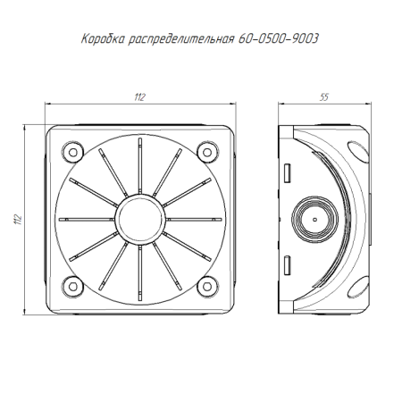 Коробка распределительная 100х100х50 двухкомпонентн. безгалоген. (HF) для видеокамер бел. Промрукав 60-0500-9003