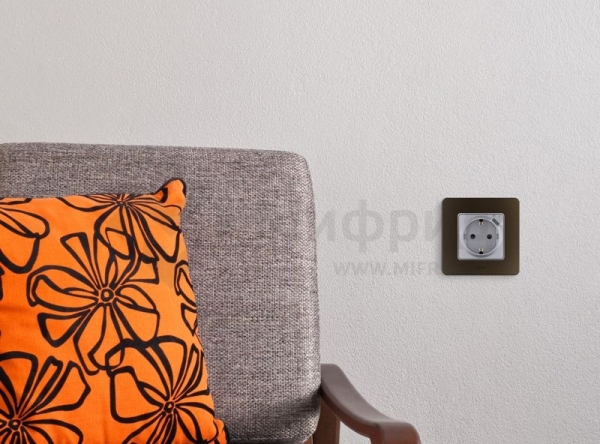 Розетка 1-м СП Inspiria 16А IP20 250В 2P+E немецк. стандарт с заряд. устр. USB тип C 1.5А 5В механизм алюм. IEK 673772