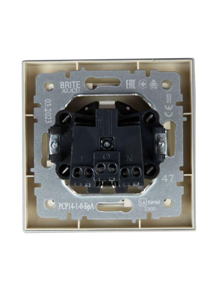 Розетка СП BRITE РСР14-1-0-БрА 16А в сборе с заземл. защ. шторки алюм. IEK BR-R14-16-K47-F Розетка СП BRITE РСР14-1-0-БрА 16А в сборе с заземл. защ. шторки алюм. IEK BR-R14-16-K47-F