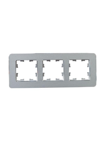 Рамка 3-м BRITE РУ-3-1-Бр метал. алюм. RE IEK BR-M32-M-01-K47