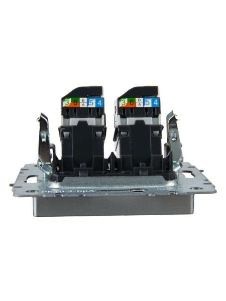 Розетка компьютерная двойн. СП RJ45 кат.5E BRITE РК10-2-БрА механизм алюм. IEK BR-K20-1-K47 Розетка компьютерная двойн. СП RJ45 кат.5E BRITE РК10-2-БрА механизм алюм. IEK BR-K20-1-K47