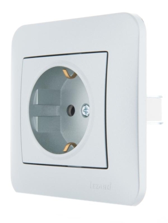 Розетка 1-м СП Karina с заземл. защ. шторки термопласт механизм матов. серебр. LEZARD 707-4388-124B Розетка 1-м СП Karina с заземл. защ. шторки термопласт механизм матов. серебр. LEZARD 707-4388-124B