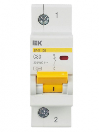 Выключатель автоматический модульный 1п C 80А 10кА ВА47-100 KARAT IEK MVA40-1-080-C
