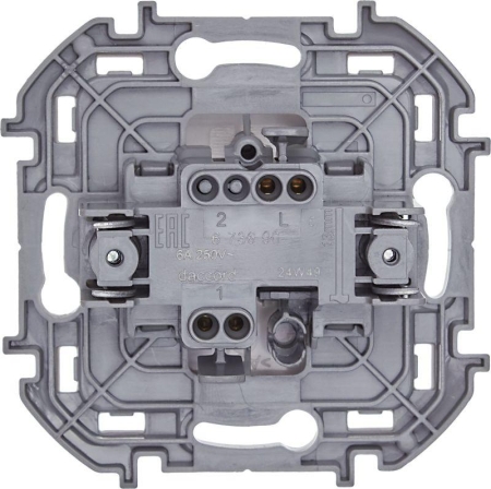 Выключатель кнопочный Inspiria 6А 250В без фиксации НО/НЗ механизм бел. IEK 673690