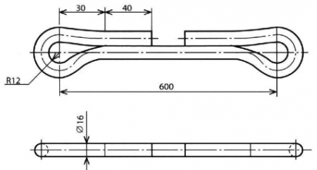 Штанга ушко-ушко (L=600) КС-170