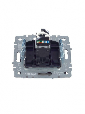 Розетка компьютерная СП RJ45 кат.5E BRITE РК10-БрС механизм сталь IEK BR-K10-1-K46 Розетка компьютерная СП RJ45 кат.5E BRITE РК10-БрС механизм сталь IEK BR-K10-1-K46
