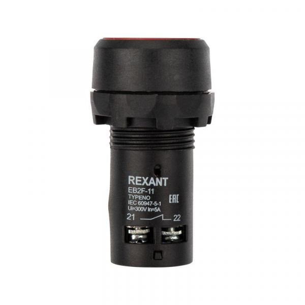 Кнопка EB22 возвратная зел. NO+NC 300В Rexant 36-5531 Кнопка EB22 возвратная зел. NO+NC 300В Rexant 36-5531