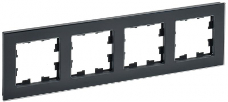 Рамка 4-м BRITE РУ-4-2-БрЧ стекло черн. IEK BR-M42-G-K02 Рамка 4-м BRITE РУ-4-2-БрЧ стекло черн. IEK BR-M42-G-K02