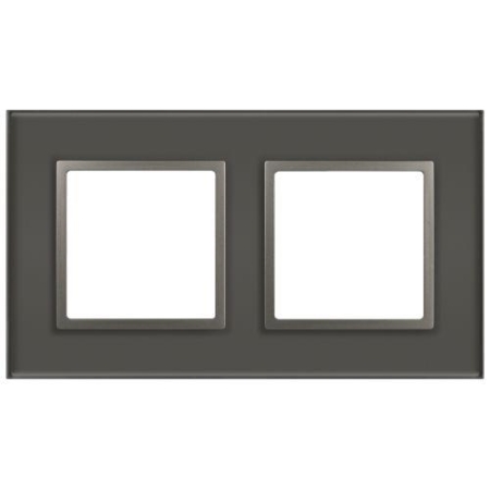 Рамка 2-м Elegance 14-5102-16 для розеток и выключателей стекло титан Эра Б0065835