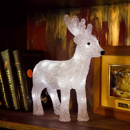 Фигура светодиодная акриловая "Олененок" 30х14х35см 40LED бел. 1Вт 4.5В IP20 элементы питания 3хAA (не в компл.) Neon-Night 513-321