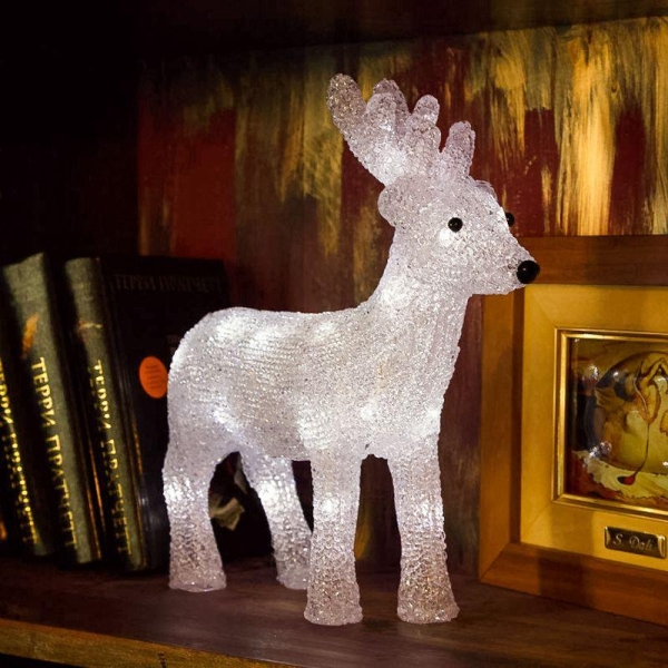 Фигура светодиодная акриловая "Олененок" 30х14х35см 40LED бел. 1Вт 4.5В IP20 элементы питания 3хAA (не в компл.) Neon-Night 513-321