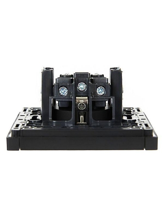 Розетка СП FORTE&PIANO FP116 16А с заземл. без защ. шторок винт. крепл. черн. IEK FP-R11-16-K02