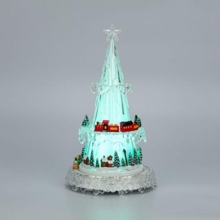 Фигура светодиодная "Новогодний поезд с мелодией" 30.5см RGB на подставке Neon-Night 513-025