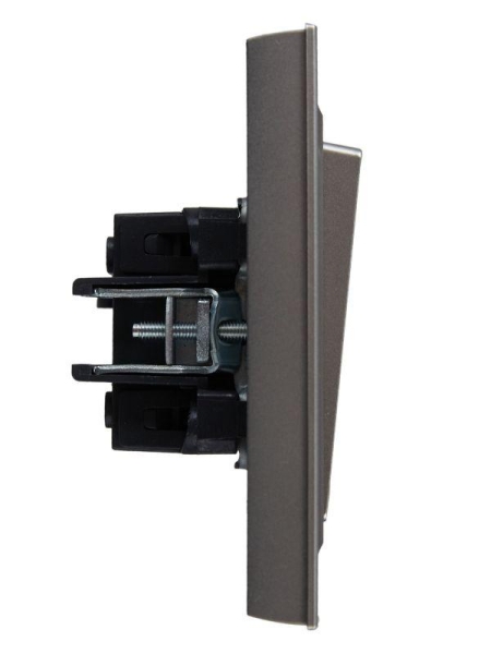 Выключатель 2-кл. СП BRITE ВСР10-2-0-БрС 10А в сборе сталь IEK BR-V20-0-10-K46-F