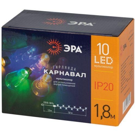 Гирлянда светодиодная "Нить С Новым Годом" 3м 10LED мультиколор IP20 ENIN-16MЭра Б0060415 Гирлянда светодиодная "Нить С Новым Годом" 3м 10LED мультиколор IP20 ENIN-16MЭра Б0060415