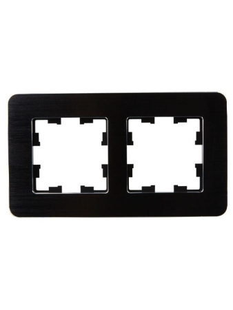 Рамка 2-м BRITE РУ-2-1-Бр метал. черн. RE AL IEK BR-M22-M-21-K02 Рамка 2-м BRITE РУ-2-1-Бр метал. черн. RE AL IEK BR-M22-M-21-K02
