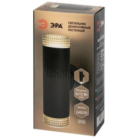 Светильник WL50 BK/BK 2хGU10 2х12Вт IP20 настенный черн. Эра Б0061193 Светильник WL50 BK/BK 2хGU10 2х12Вт IP20 настенный черн. Эра Б0061193