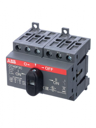 Рубильник реверсивный OT40F3C 40А (23А AC23) ABB 1SCA104913R1001 Рубильник реверсивный OT40F3C 40А (23А AC23) ABB 1SCA104913R1001