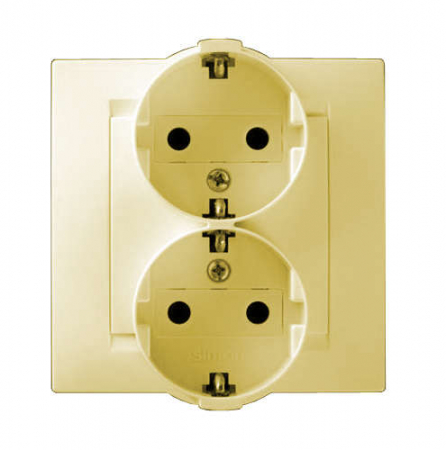 Розетка 2-м СП Simon15 16А IP20 250В с заземл. винт. клеммы сл. кость Simon 1590459-031 Розетка 2-м СП Simon15 16А IP20 250В с заземл. винт. клеммы сл. кость Simon 1590459-031