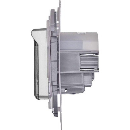 Розетка 1-м СП Inspiria 16А IP44 250В 2P+E защ. шторки с крышкой немецк. стандарт механизм алюм. IEK 673742