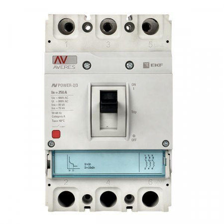 Выключатель автоматический 3п 250А 35кА AV POWER-2/3 TR AVERES EKF mccb-23-250-TR-av Выключатель автоматический 3п 250А 35кА AV POWER-2/3 TR AVERES EKF mccb-23-250-TR-av