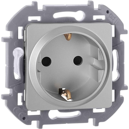 Розетка 1-м СП Inspiria 16А IP20 250В 2P+E защ. шторки немецк. стандарт механизм алюм. IEK 673732 Розетка 1-м СП Inspiria 16А IP20 250В 2P+E защ. шторки немецк. стандарт механизм алюм. IEK 673732