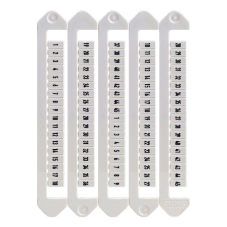 Маркировка для клемм ширина 5мм от 1 до 45 горизонтальная ориентация DKC NUTB-5-1-45H