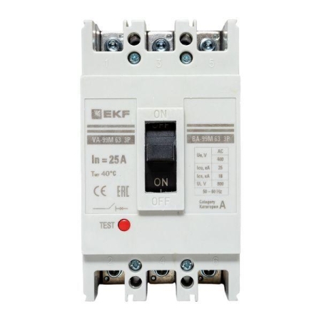 Выключатель автоматический 3п 63/25А 25кА ВА-99М PROxima EKF mccb99-63-25m Выключатель автоматический 3п 63/25А 25кА ВА-99М PROxima EKF mccb99-63-25m