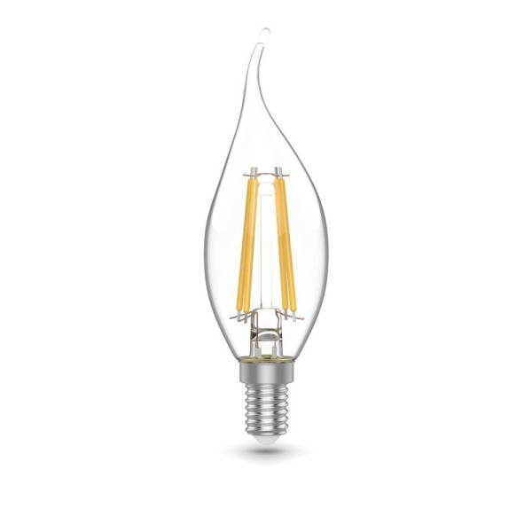 Лампа светодиодная филаментная Basic Filament 5.5Вт свеча на ветру 2700К Е14 510лм (уп.3шт) GAUSS 1041116T