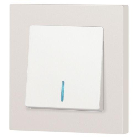 Выключатель 1-кл. СП Accent 6-102-06 10А IP20 250В с подсветкой AL/CU перламутр. Intro Б0063467