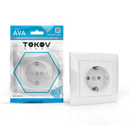 Розетка 1-м СП AVA 16А IP20 с заземл. защ. шторки в сборе бел. TOKOV LIGHT TKL-AV-R1FZSF-C01 Розетка 1-м СП AVA 16А IP20 с заземл. защ. шторки в сборе бел. TOKOV LIGHT TKL-AV-R1FZSF-C01