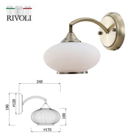 Бра Avarice 2077-401 настенный 1хЕ27 60Вт классика Rivoli Б0055607 Бра Avarice 2077-401 настенный 1хЕ27 60Вт классика Rivoli Б0055607