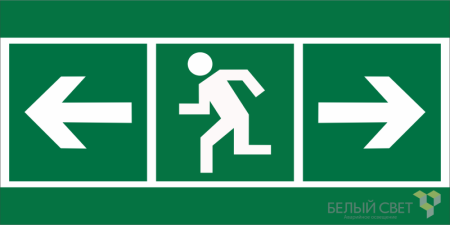 Знак безопасности BL-3015B.E120 "Напр. к эв. вых. лев./Напр. к эв. вых. прав." Белый свет a25066
