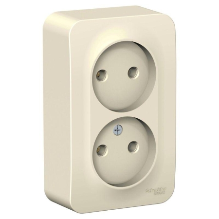 Розетка 2-м ОП Blanca 16А IP20 250В без заземл. без защ. шторок с изолир. пластиной молоч. SE BLNRA000212 Розетка 2-м ОП Blanca 16А IP20 250В без заземл. без защ. шторок с изолир. пластиной молоч. SE BLNRA000212