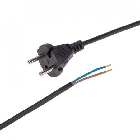 Шнур электрический с прямой вилкой 10А 2200Вт ПВС 2х0.75кв.мм 2м черн. Rexant 11-1307 Шнур электрический с прямой вилкой 10А 2200Вт ПВС 2х0.75кв.мм 2м черн. Rexant 11-1307