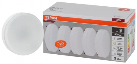 Лампа светодиодная LED Value LVGX5375 10SW/830 10Вт GX53 230В 2х5 RU (уп.5шт) OSRAM 4058075584143 Лампа светодиодная LED Value LVGX5375 10SW/830 10Вт GX53 230В 2х5 RU (уп.5шт) OSRAM 4058075584143