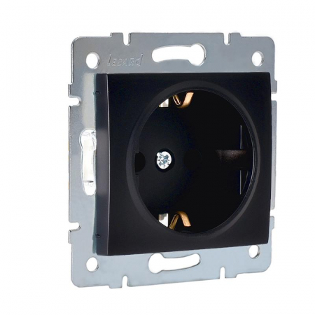 Розетка 1-м СП Karina с заземл. термопласт механизм черн. бархат LEZARD 707-4288-122B Розетка 1-м СП Karina с заземл. термопласт механизм черн. бархат LEZARD 707-4288-122B
