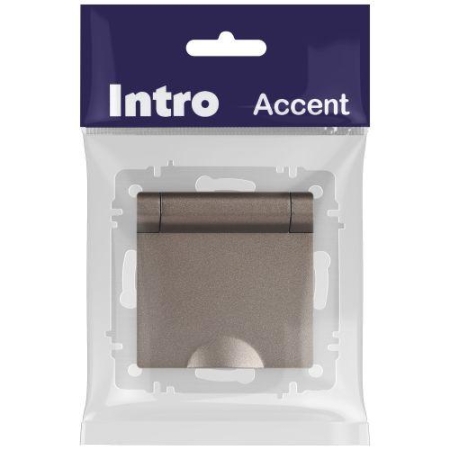 Розетка 1-м СП Accent 6-203-08 16А IP20 250В 2P+E Schuko с крышкой AL/CU Accent бронза Intro Б0063436 Розетка 1-м СП Accent 6-203-08 16А IP20 250В 2P+E Schuko с крышкой AL/CU Accent бронза Intro Б0063436