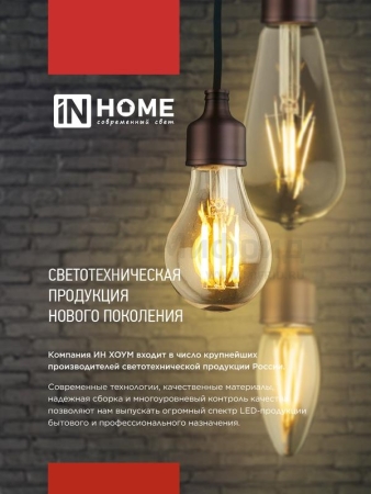 Лампа светодиодная филаментная LED-СВЕЧА НА ВЕТРУ-deco свеча на ветру прозрачная 12Вт 230В E14 4000К 1350лм IN HOME 4690612056005