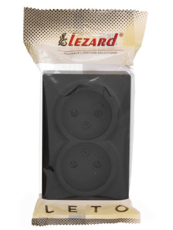 Розетка 2-мест. без заземл. LETO закрытый корпус ПБТ черн. бархат LEZARD 752-4200-128B Розетка 2-мест. без заземл. LETO закрытый корпус ПБТ черн. бархат LEZARD 752-4200-128B