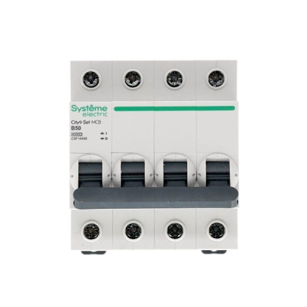 Выключатель автоматический модульный 4п B 50А 4.5кА City9 Set 400В SE C9F14450 Выключатель автоматический модульный 4п B 50А 4.5кА City9 Set 400В SE C9F14450