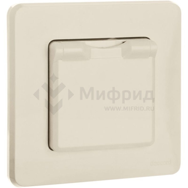 Розетка 1-м СП Inspiria 16А IP44 250В 2P+E защ. шторки с крышкой немецк. стандарт механизм сл. кость IEK 673741