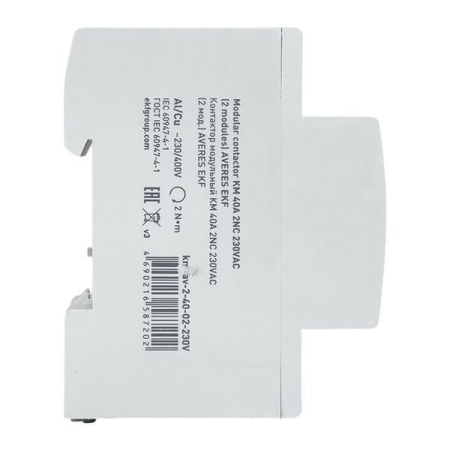 Контактор модульный КМ 40А 2NC 230В AC (2 мод.) AVERES EKF km-av-2-40-02-230V Контактор модульный КМ 40А 2NC 230В AC (2 мод.) AVERES EKF km-av-2-40-02-230V