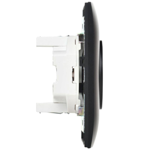 Розетка 2-м SKANDY 10А без заземл. без защ. шторок в сборе SK-R10Bl черн. IEK SK-R20-10-K02-F