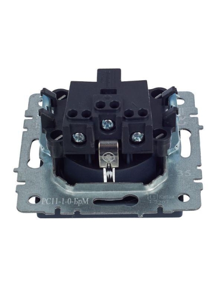 Розетка 1-м СП BRITE РС11-1-0-БрМ 16А с заземл. без защ. шторки механизм маренго IEK BR-R11-16-K35 Розетка 1-м СП BRITE РС11-1-0-БрМ 16А с заземл. без защ. шторки механизм маренго IEK BR-R11-16-K35