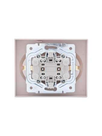 Розетка 2-м СП VESNA с заземл. со шторками ПБТ кремов. LEZARD 742-0300-178B Розетка 2-м СП VESNA с заземл. со шторками ПБТ кремов. LEZARD 742-0300-178B