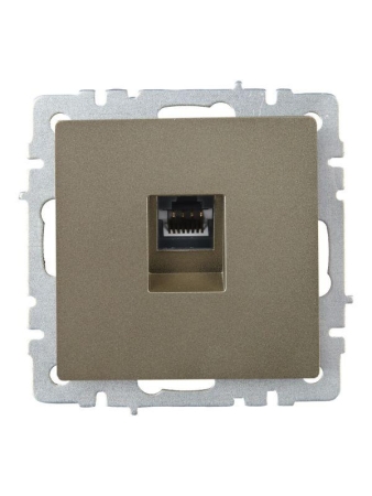 Розетка компьютерная СП RJ45 кат.6 BRITE РК11-БрШ механизм шампань IEK BR-K10-2-K37 Розетка компьютерная СП RJ45 кат.6 BRITE РК11-БрШ механизм шампань IEK BR-K10-2-K37
